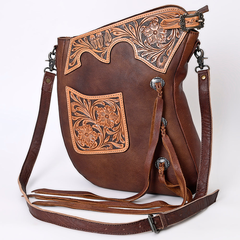 Handcrafted Western Brown Leather Purse | Handmade – NewEngland Tack